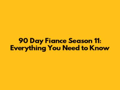 90 Day Fiance Season 11: Everything You Need to Know