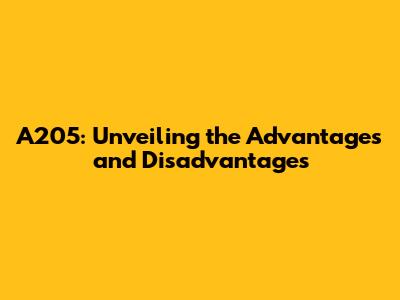 A205: Unveiling the Advantages and Disadvantages