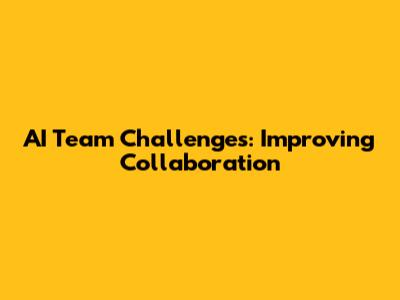 AI Team Challenges: Improving Collaboration