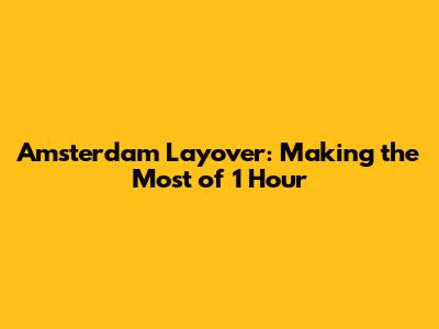 Amsterdam Layover: Making the Most of 1 Hour