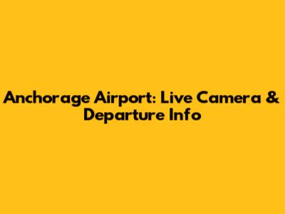 Anchorage Airport: Live Camera & Departure Info