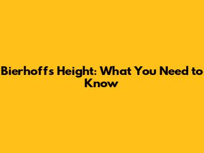Bierhoff's Height: What You Need to Know