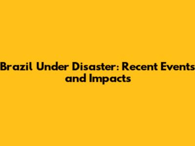 Brazil Under Disaster: Recent Events and Impacts
