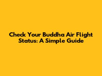 Check Your Buddha Air Flight Status: A Simple Guide