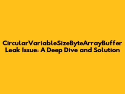 CircularVariableSizeByteArrayBuffer Leak Issue: A Deep Dive and Solution