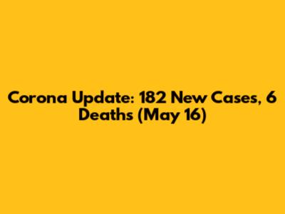 Corona Update: 182 New Cases, 6 Deaths (May 16)