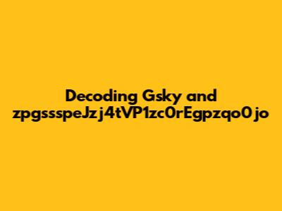 Decoding Gsky and zpgssspeJzj4tVP1zc0rEgpzqo0jo