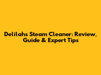 Delilah's Steam Cleaner: Review, Guide & Expert Tips