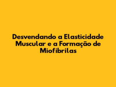 Desvendando a Elasticidade Muscular e a Formação de Miofibrilas
