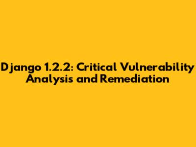 Django 1.2.2: Critical Vulnerability Analysis and Remediation