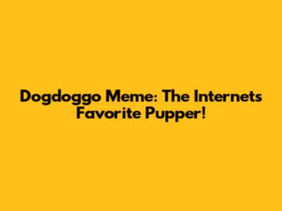 Dogdoggo Meme: The Internet's Favorite Pupper!