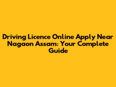 Driving Licence Online Apply Near Nagaon Assam: Your Complete Guide