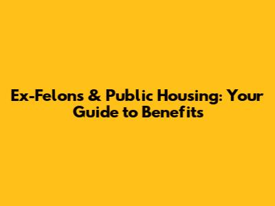 Ex-Felons & Public Housing: Your Guide to Benefits