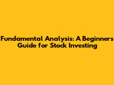 Fundamental Analysis: A Beginner's Guide for Stock Investing