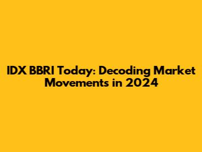IDX BBRI Today: Decoding Market Movements in 2024
