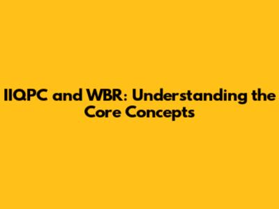 IIQPC and WBR: Understanding the Core Concepts