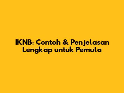 IKNB: Contoh & Penjelasan Lengkap untuk Pemula