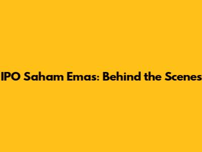 IPO Saham Emas: Behind the Scenes