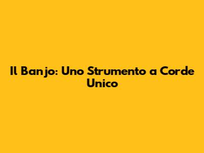 Il Banjo: Uno Strumento a Corde Unico