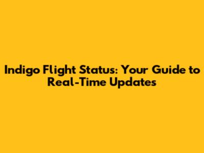 Indigo Flight Status: Your Guide to Real-Time Updates