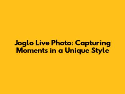 Joglo Live Photo: Capturing Moments in a Unique Style