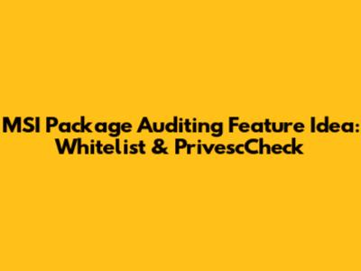 MSI Package Auditing Feature Idea: Whitelist & PrivescCheck