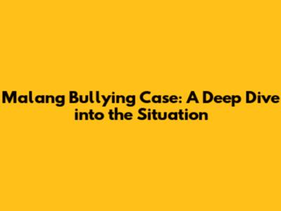 Malang Bullying Case: A Deep Dive into the Situation
