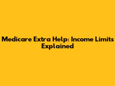 Medicare Extra Help: Income Limits Explained