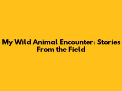 My Wild Animal Encounter: Stories From the Field