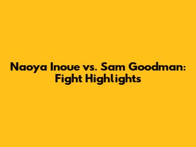 Naoya Inoue vs. Sam Goodman: Fight Highlights