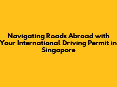 Navigating Roads Abroad with Your International Driving Permit in Singapore