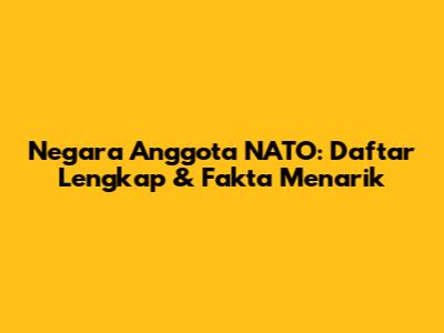 Negara Anggota NATO: Daftar Lengkap & Fakta Menarik