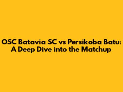 OSC Batavia SC vs Persikoba Batu: A Deep Dive into the Matchup