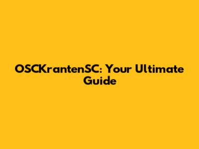 OSCKrantenSC: Your Ultimate Guide