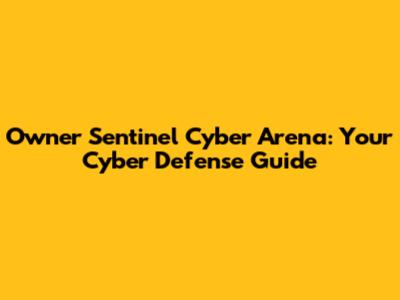 Owner Sentinel Cyber Arena: Your Cyber Defense Guide