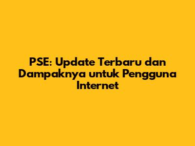 PSE: Update Terbaru dan Dampaknya untuk Pengguna Internet