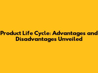 Product Life Cycle: Advantages and Disadvantages Unveiled
