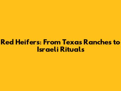 Red Heifers: From Texas Ranches to Israeli Rituals