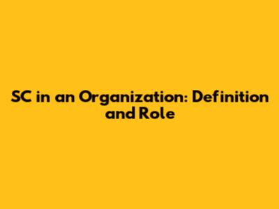 SC in an Organization: Definition and Role