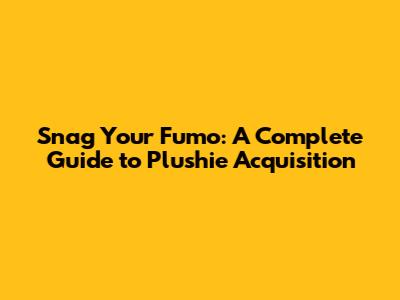Snag Your Fumo: A Complete Guide to Plushie Acquisition