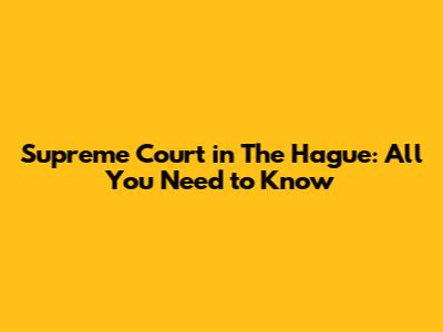 Supreme Court in The Hague: All You Need to Know
