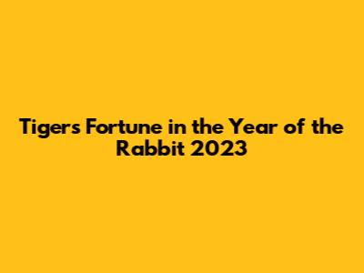 Tiger's Fortune in the Year of the Rabbit 2023