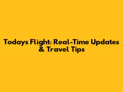 Today's Flight: Real-Time Updates & Travel Tips