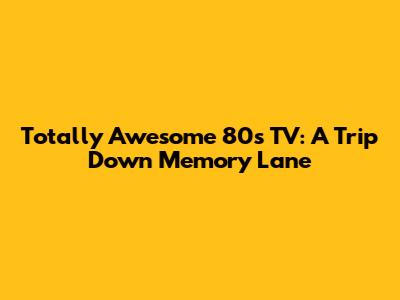 Totally Awesome 80s TV: A Trip Down Memory Lane