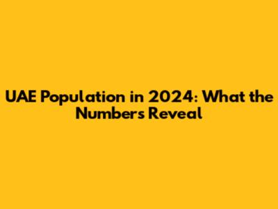 UAE Population in 2024: What the Numbers Reveal