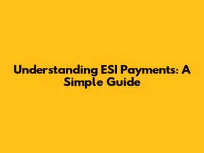 Understanding ESI Payments: A Simple Guide