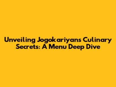 Unveiling Jogokariyan's Culinary Secrets: A Menu Deep Dive