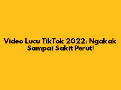 Video Lucu TikTok 2022: Ngakak Sampai Sakit Perut!