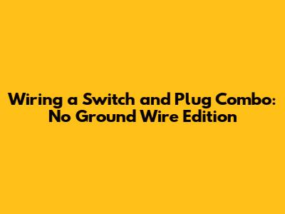 Wiring a Switch and Plug Combo: No Ground Wire Edition