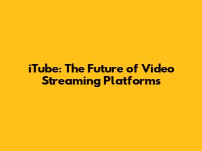 iTube: The Future of Video Streaming Platforms